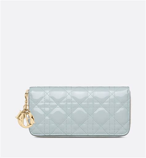 placid blue lady dior|Lady Dior Voyageur Wallet Placid Blue Patent Cannage Calfskin.